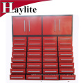 Powder coated red drawers storage cabinet with wheels